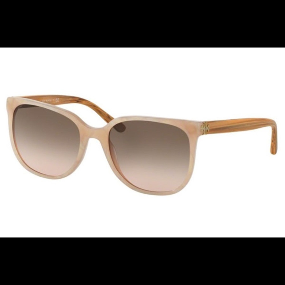 Tory Burch Ivory Moonstone Brown Gradient Sunglasses